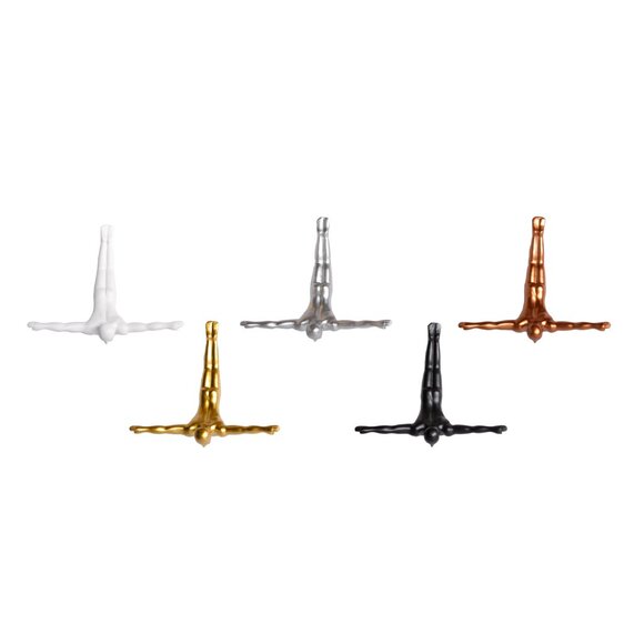 Wall Diver Home Decor Classic Wall-Art Sculpture | 5-Piece | Bk,Bz,Gd,Si,Wh - Picture 2 of 2